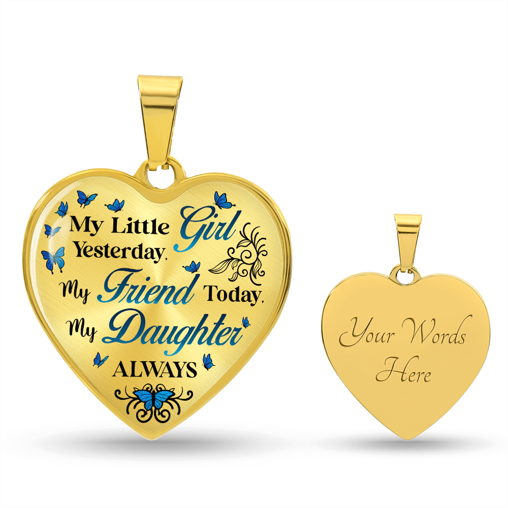 Daughter Heart Shaped Pendant - My Little Girl - Bill and Dot's Finds