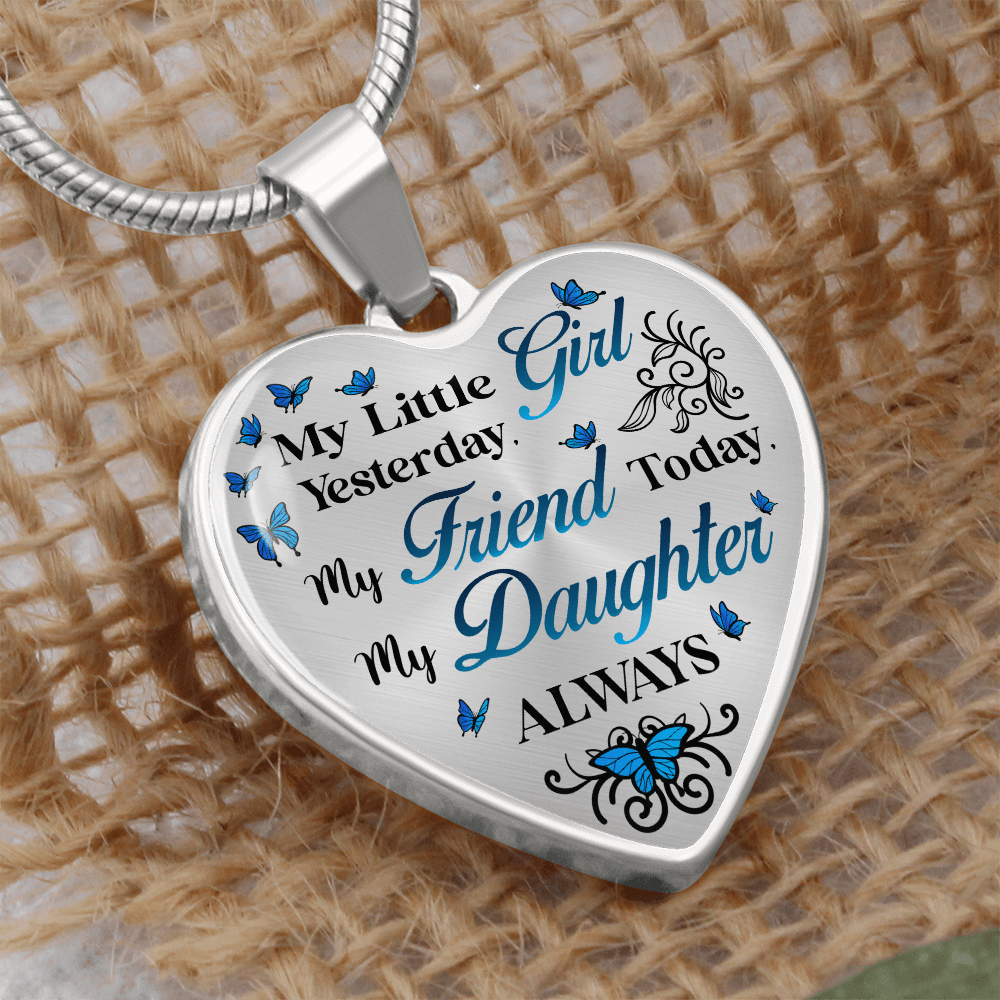 Daughter Heart Shaped Pendant - My Little Girl - Bill and Dot's Finds
