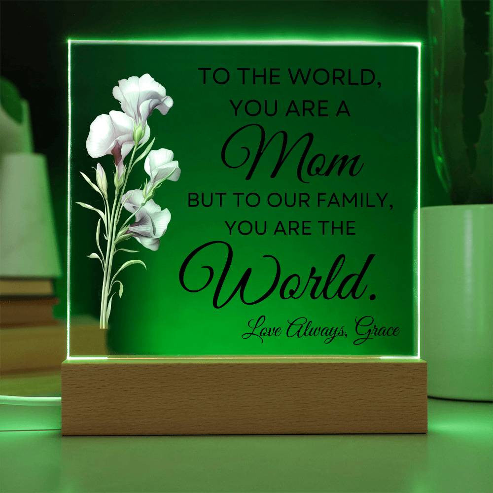 PERSONALIZED Birth Flower | LED Acrylic Plaque | for MOM