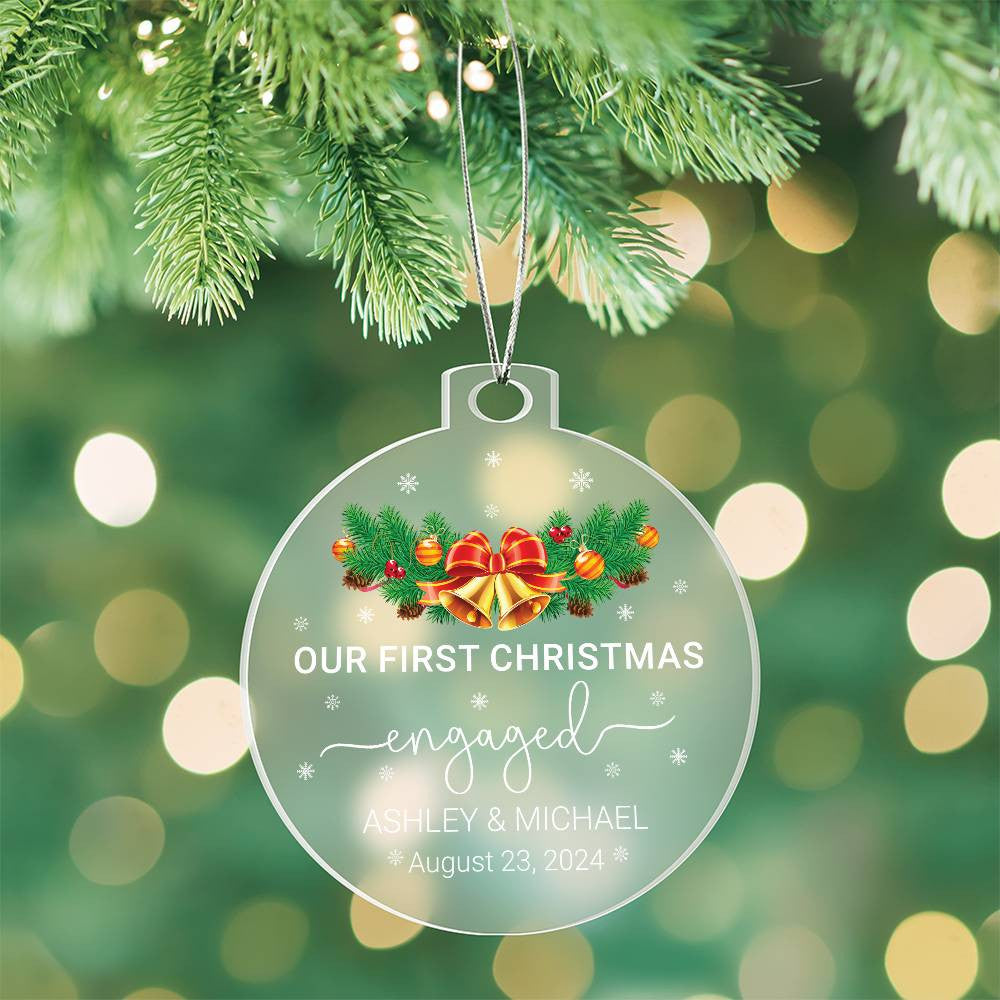 Personalized Our First Christmas Engaged Ornament