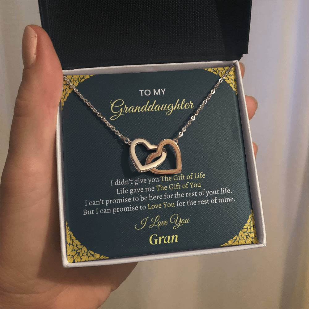 Personalized Granddaughter Interlocking Hearts Necklace