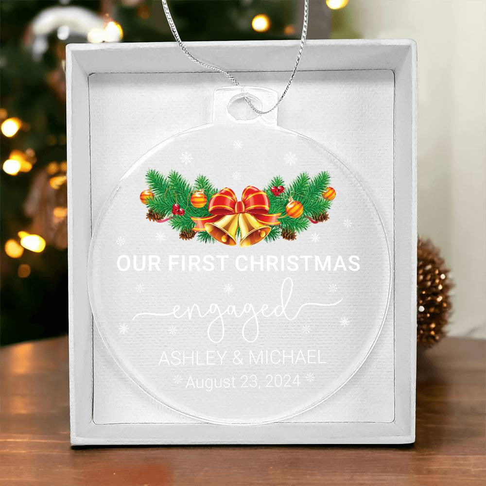 Personalized Our First Christmas Engaged Ornament