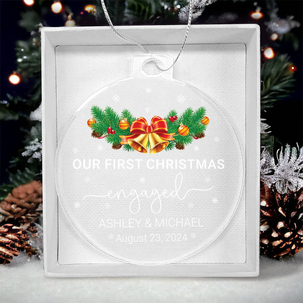 Personalized Our First Christmas Engaged Ornament