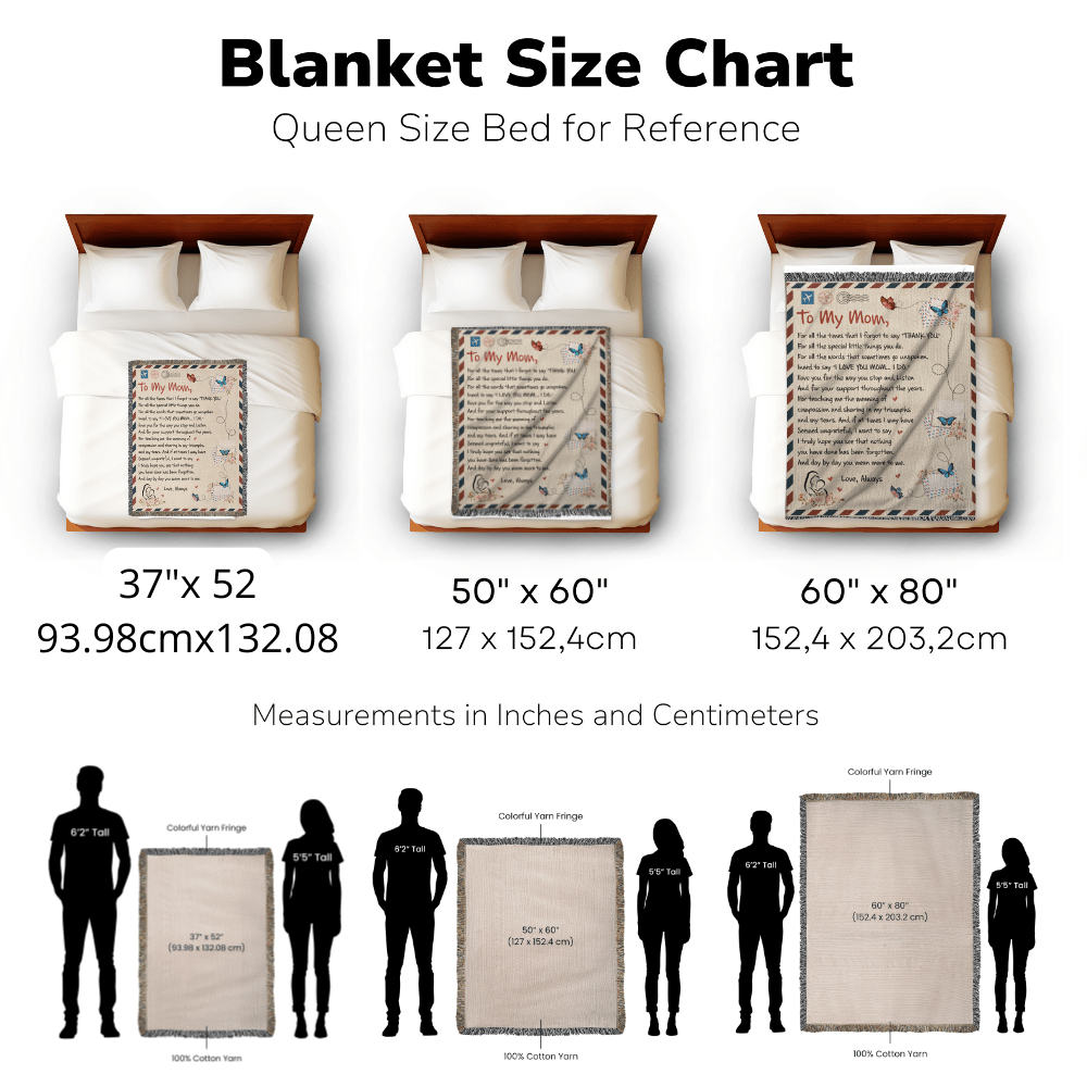 Loving Letter to Mom from Daughter | Woven Blanket - Bill and Dot's Finds