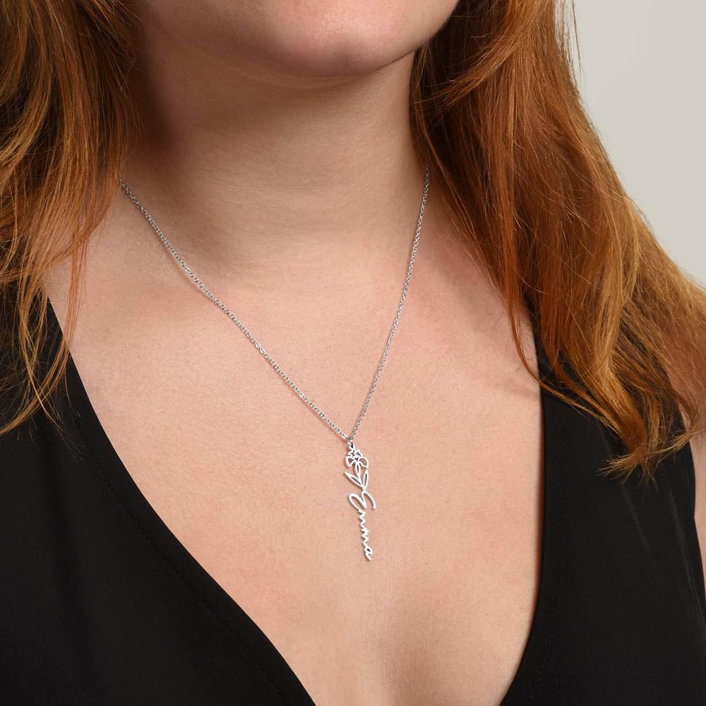 Personalized Birth Flower Name Necklace – From Daughter to Mom - Bill and Dot's Finds