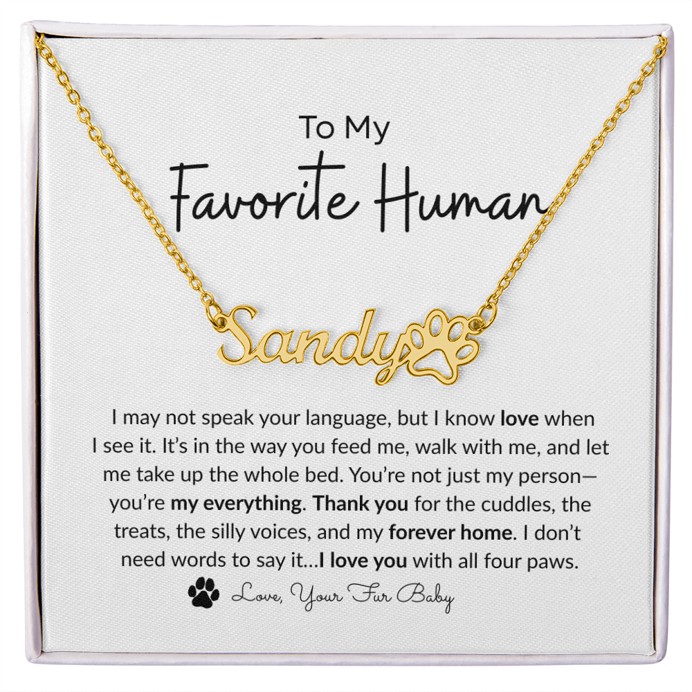 Personalized Paw Print Name Necklace 🐾 Custom Pet Lover Jewelry - Bill and Dot's Finds