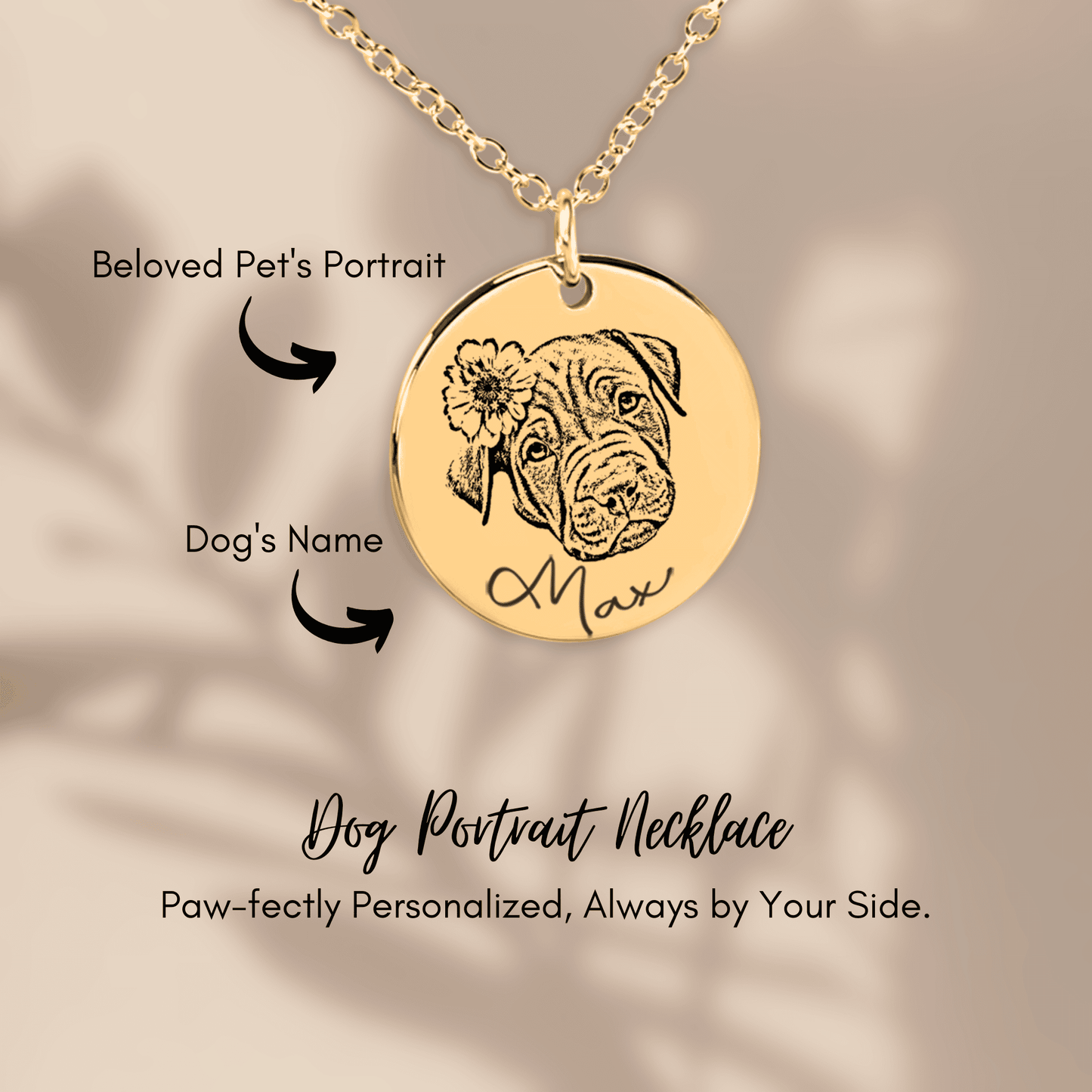 To "My Favorite Human": Customized Pet Portrait Necklace - Bill and Dot's Finds
