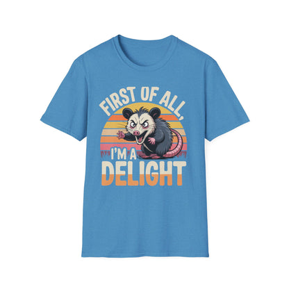 First of All, I’m a Delight Possum Shirt – Funny Retro Animal Tee