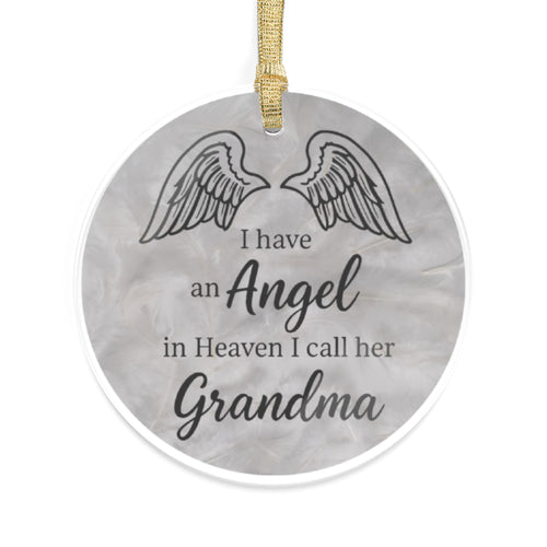 Grandma Memorial Ornament – “I Have an Angel in Heaven” Remembrance Christmas Keepsake