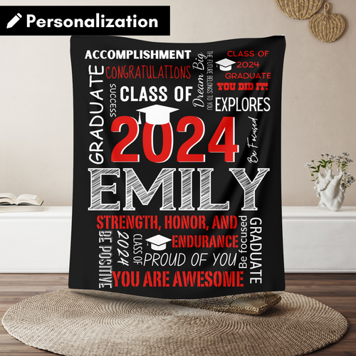 Personalized Graduation Blanket 2024