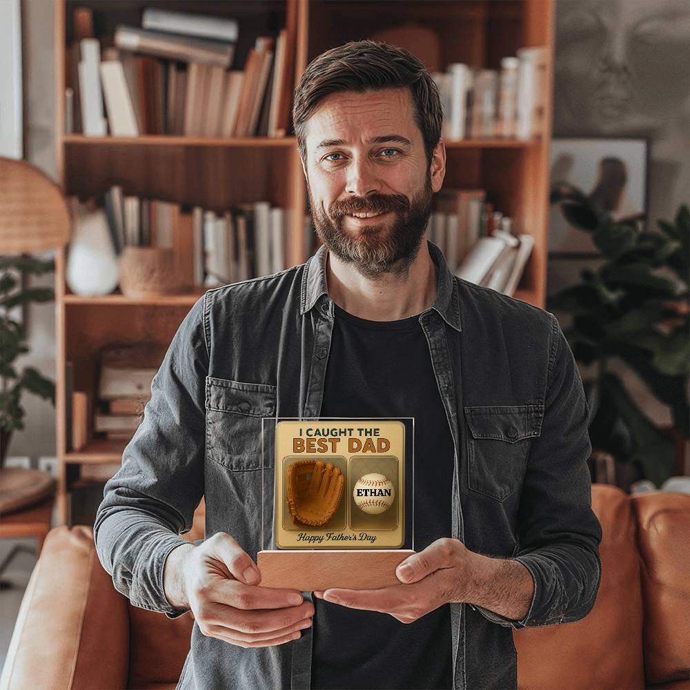 We Caught the Best Dad – Personalized Acrylic Plaque