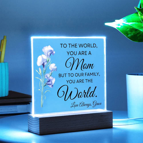 PERSONALIZED Birth Flower | LED Acrylic Plaque | for MOM