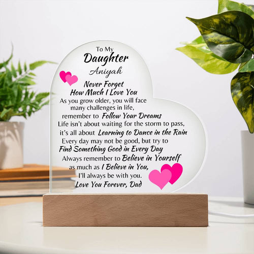 Personalized To My Daughter, Love Dad | Acrylic Plaque