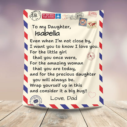 Personalized Daughter Postcard Blanket