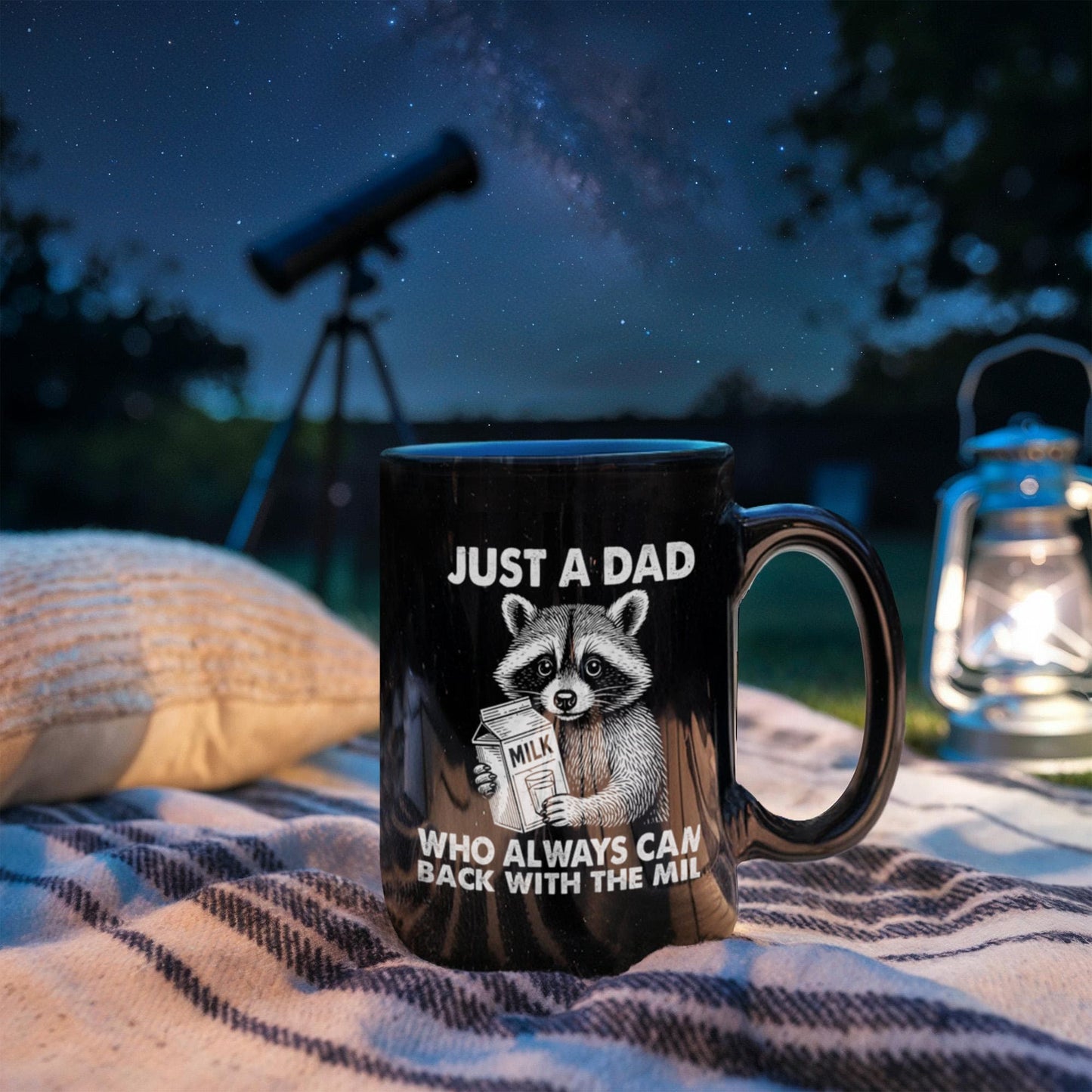“Just a Dad Who Always Came Back With the Milk” – Black Ceramic Mug (11oz. or 15 oz)