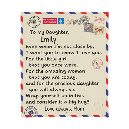 Personalized Daughter Postcard Blanket