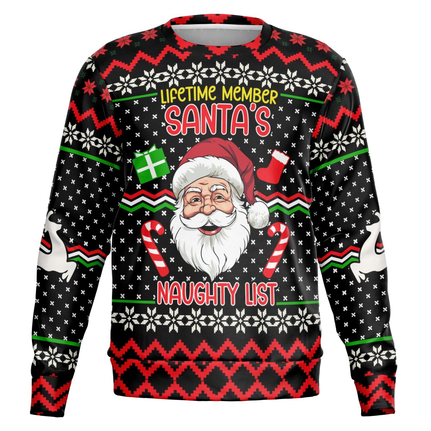“Santa’s Naughty List Lifetime Member” Funny Ugly Christmas Sweater