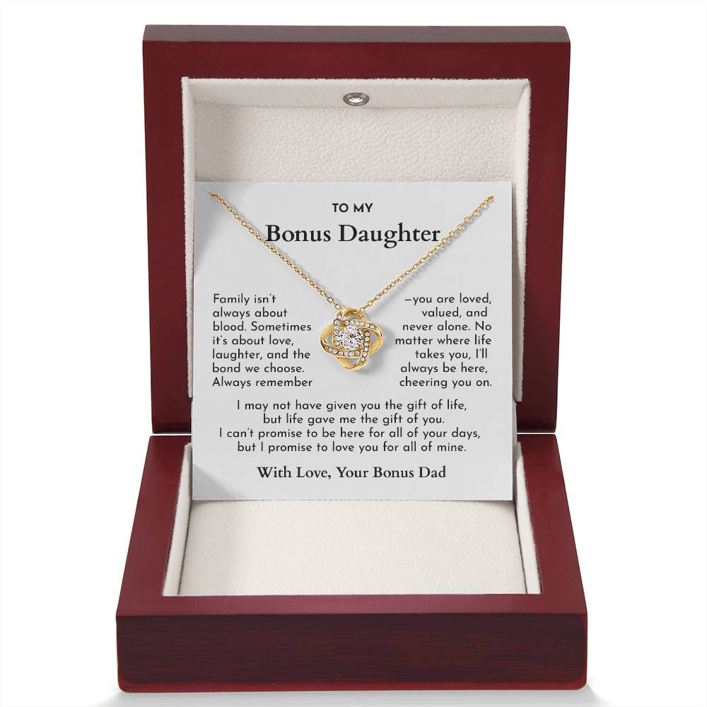 “Life Gave Me the Gift of You” Bonus Daughter Necklace from Bonus Dad