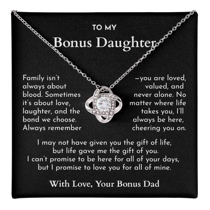 “Life Gave Me the Gift of You” Bonus Daughter Necklace from Bonus Dad