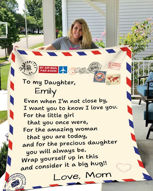 Personalized Daughter Postcard Blanket