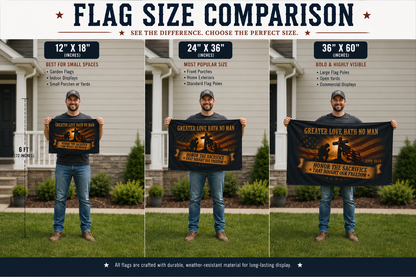 Greater Love Hath No Man Christian Patriotic Veteran Flag