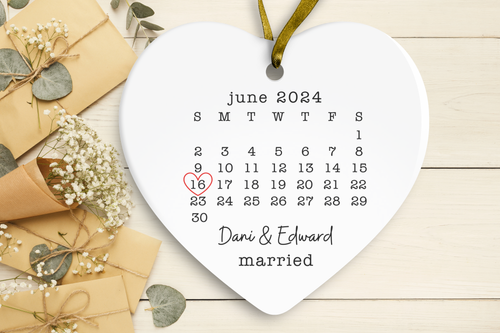 Customized Wedding Date Ornament
