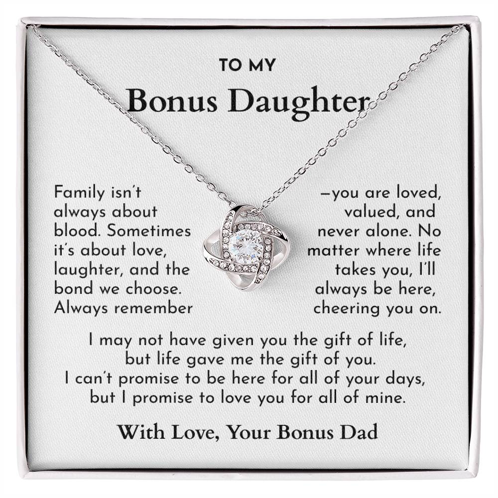 “Life Gave Me the Gift of You” Bonus Daughter Necklace from Bonus Dad