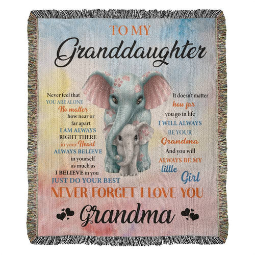 To My Granddaughter from Grandma Woven Blanket