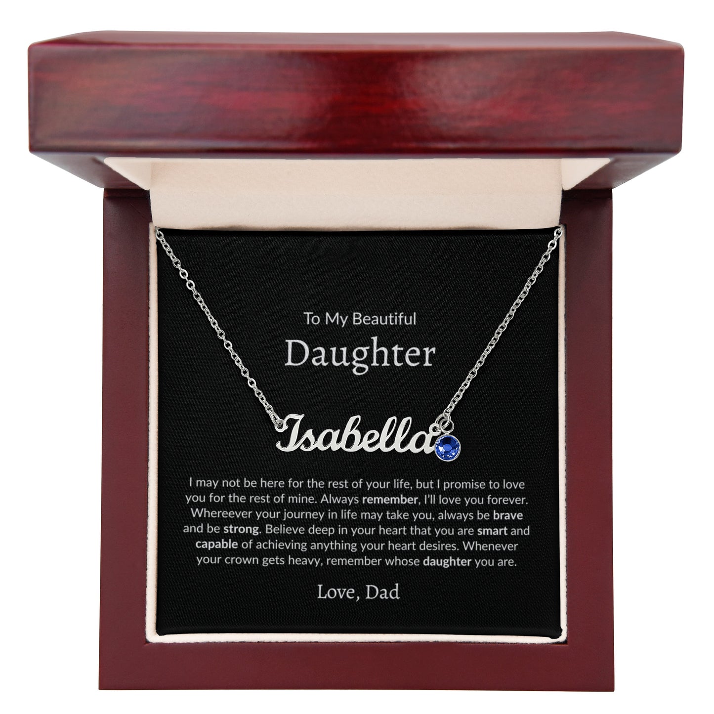 custom daughter necklace with message card graduation gift idea