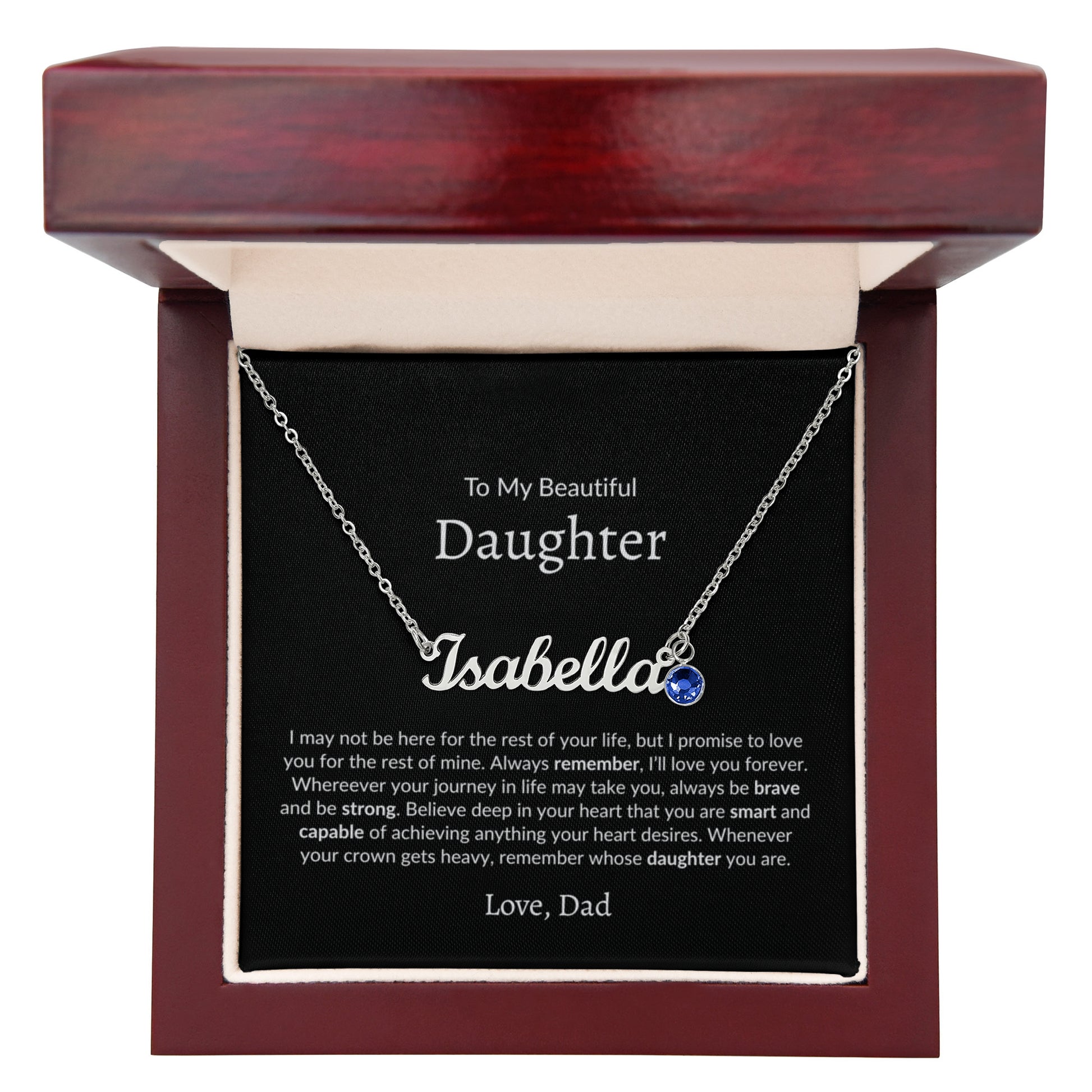 custom daughter necklace with message card graduation gift idea
