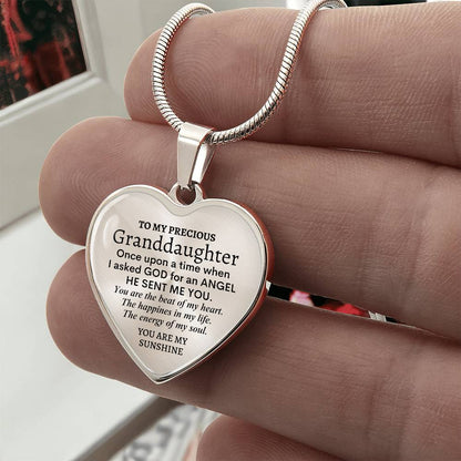Personalized Granddaughter Luxury Heart Necklace