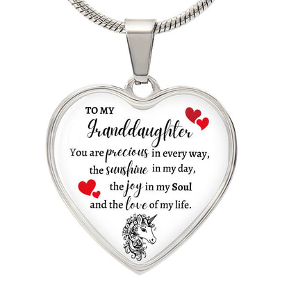 Granddaughter Unicorn Heart Necklace