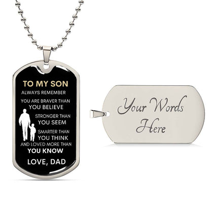 To My Son From Dad | Always Remember Dog Tag