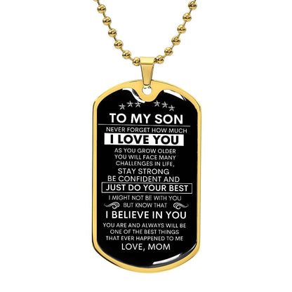 To My Son From Mom | Dog Tag Necklace