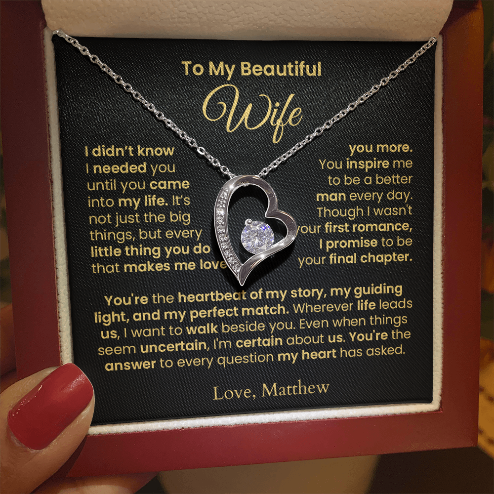 Beautiful Wife Necklace - My Heartbeat | PERSONALIZED