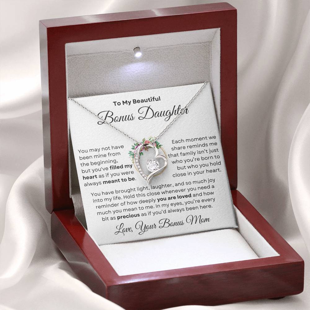 Beautiful Bonus Daughter Forever Love Necklace | From Bonus Mom