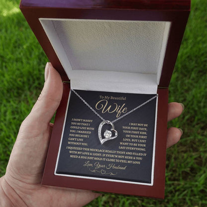 To My Beautiful Wife | Forever Love Necklace--BG