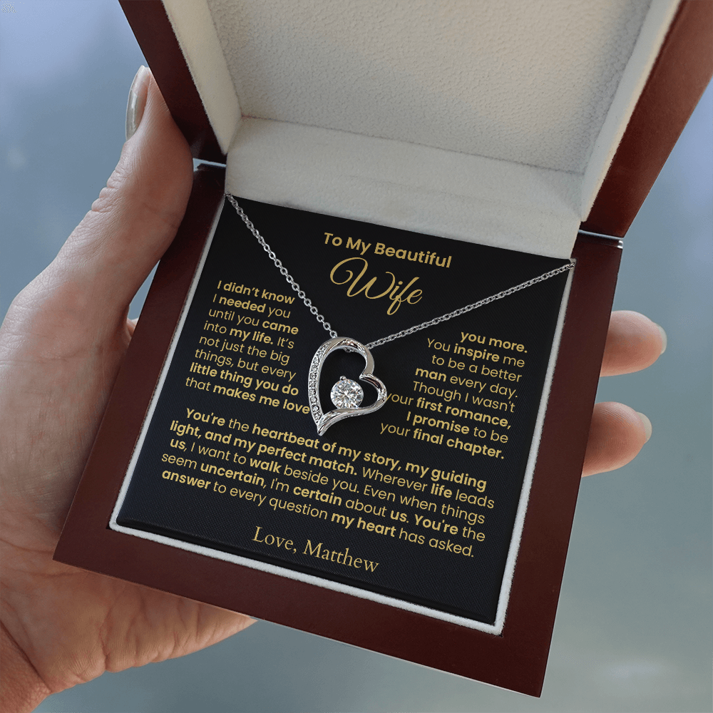 Beautiful Wife Necklace - My Heartbeat | PERSONALIZED