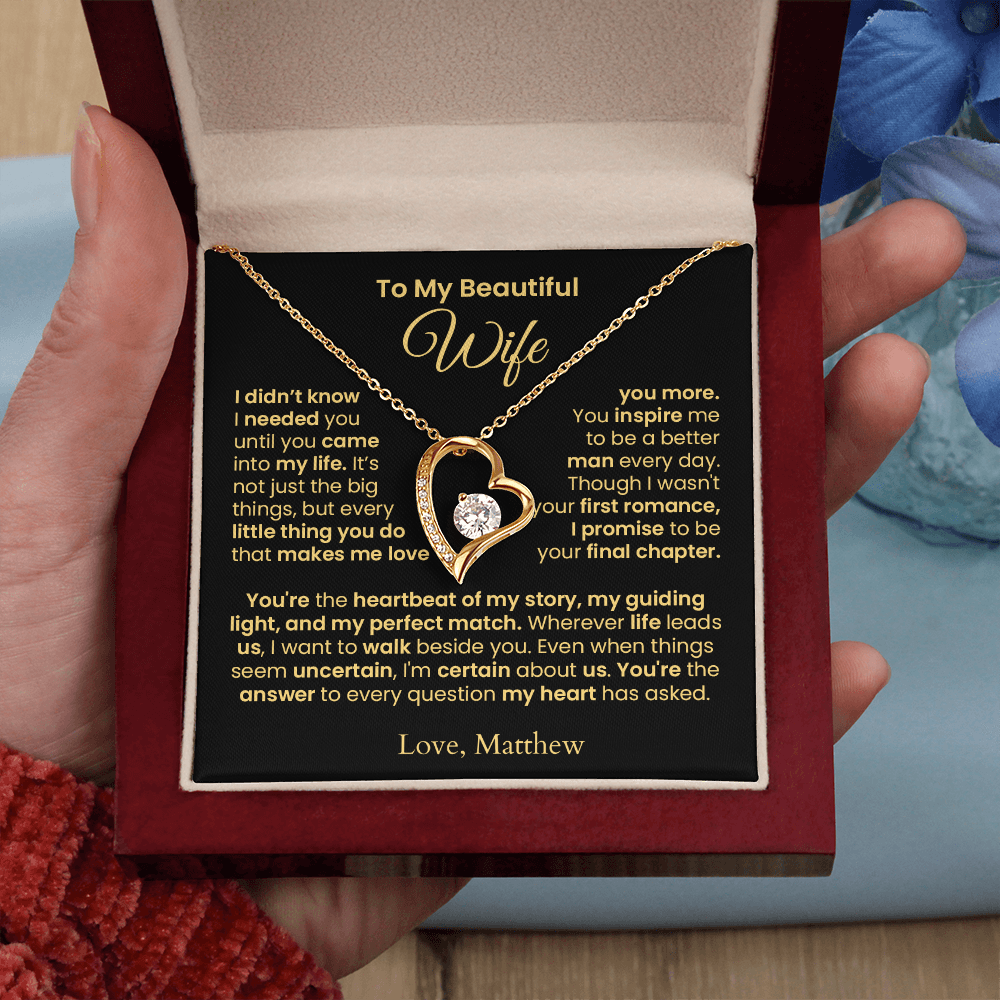 Beautiful Wife Necklace - My Heartbeat | PERSONALIZED