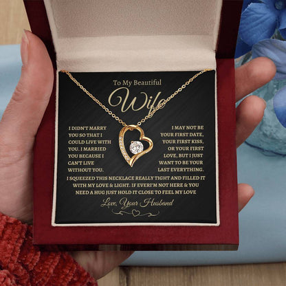 To My Beautiful Wife | Forever Love Necklace--BG