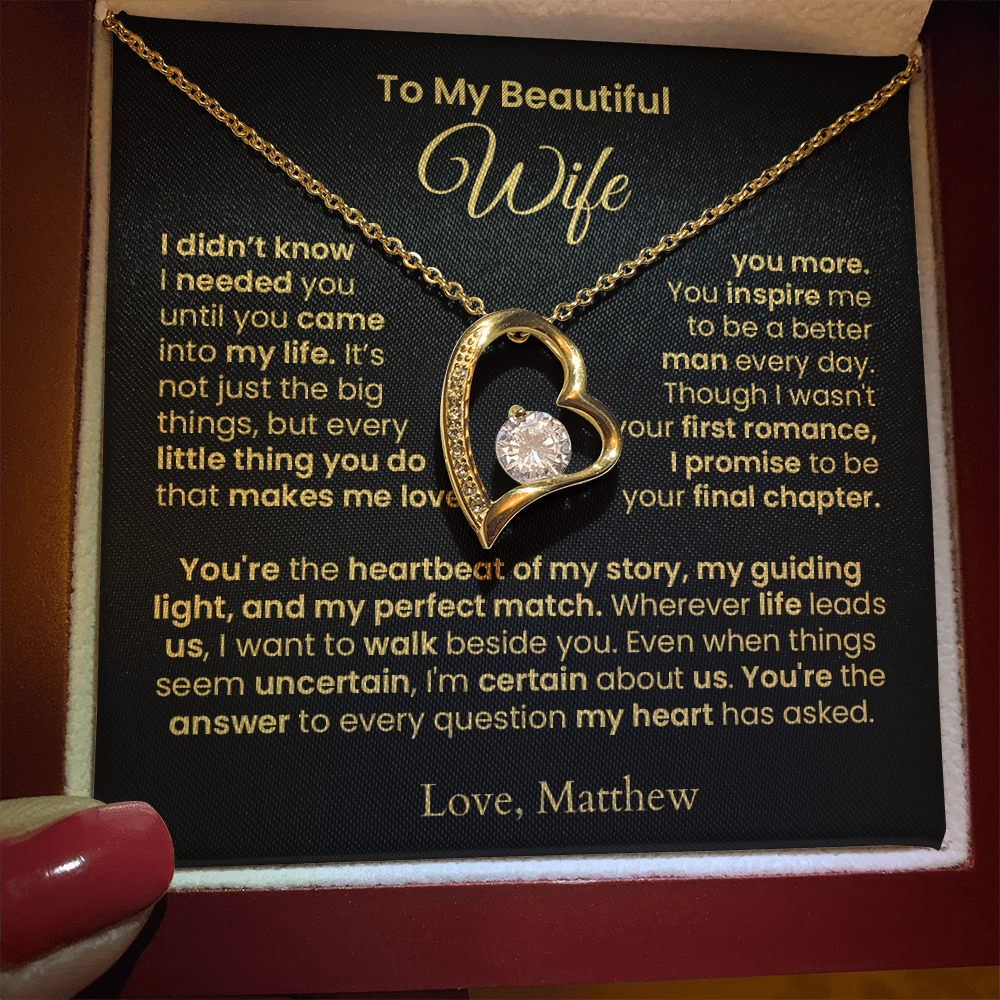 Beautiful Wife Necklace - My Heartbeat | PERSONALIZED