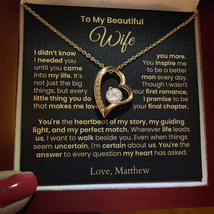Beautiful Wife Necklace - My Heartbeat | PERSONALIZED