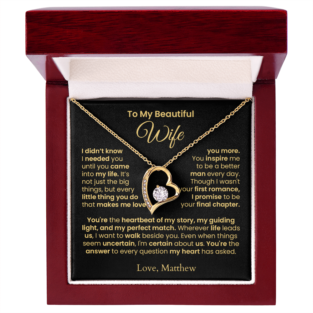 Beautiful Wife Necklace - My Heartbeat | PERSONALIZED
