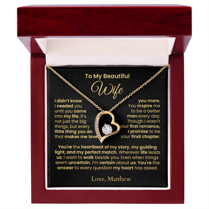 Beautiful Wife Necklace - My Heartbeat | PERSONALIZED