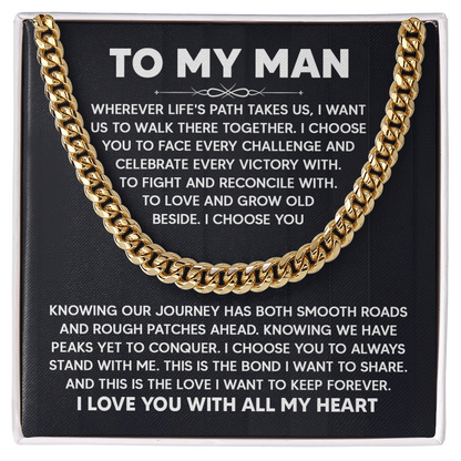 Best Gift for Him - To My Man Cuban Link Chain