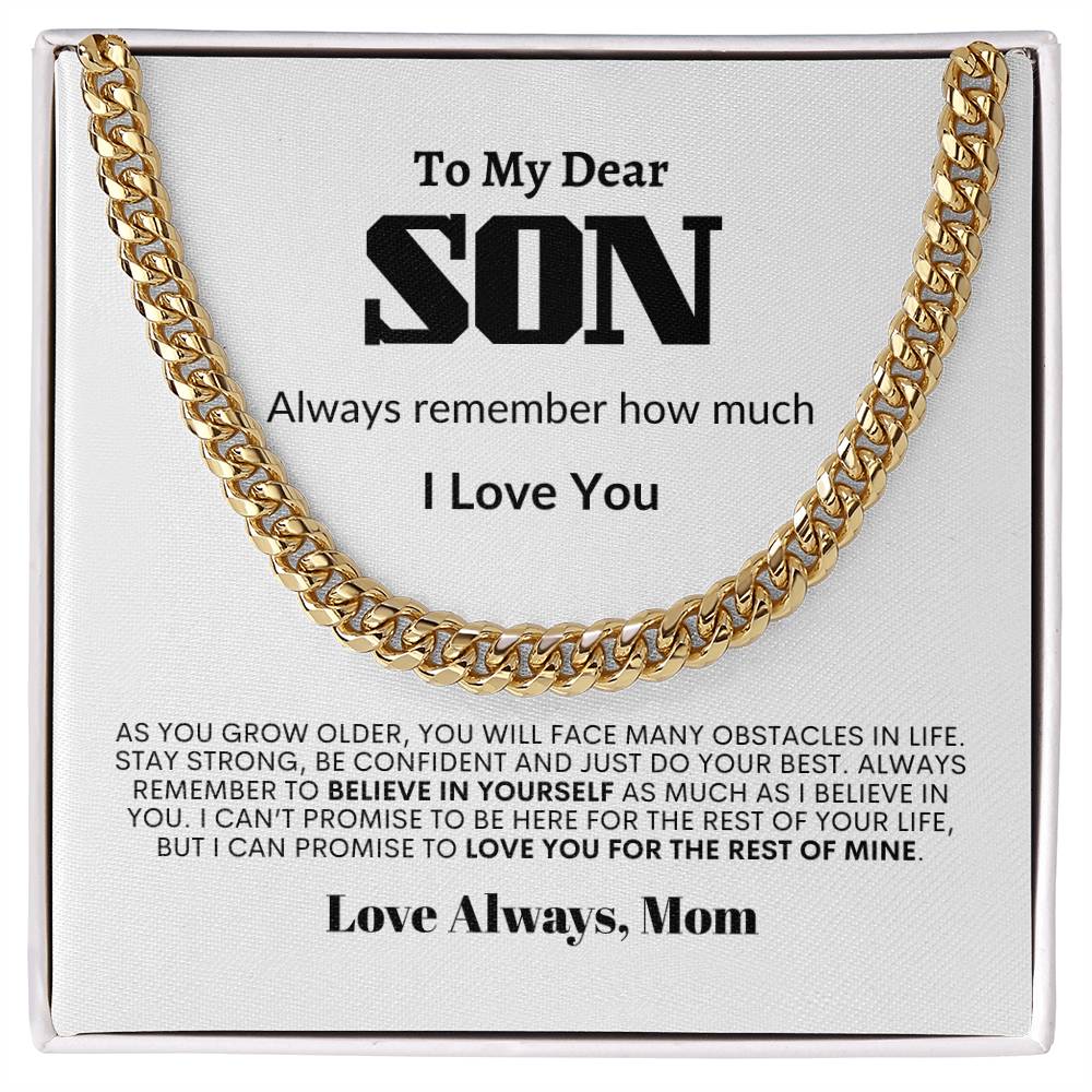 Personalized To My Son Cuban Link Chain | Always Remember