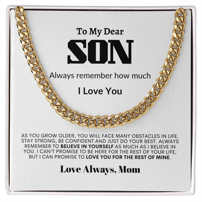 Personalized To My Son Cuban Link Chain | Always Remember
