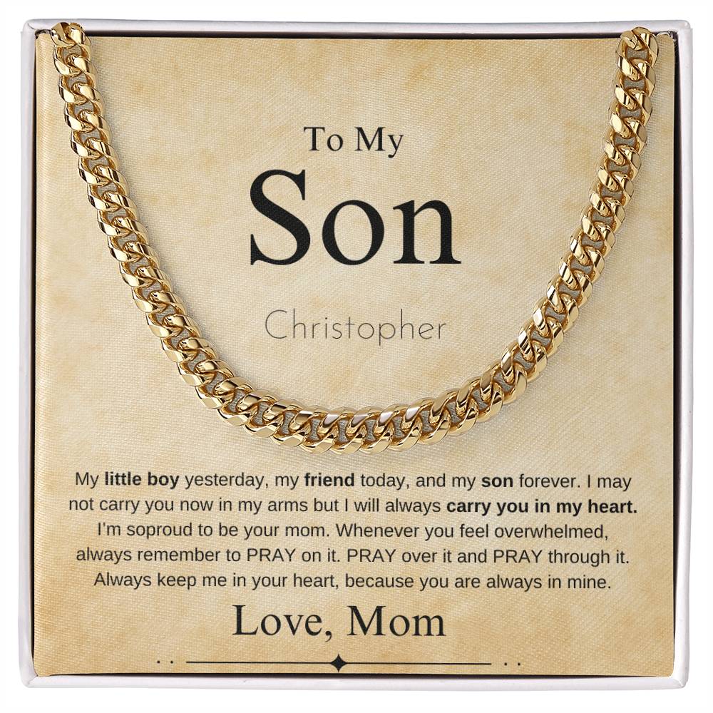 Personalized "To My Son"  From Mom | Cuban Chain