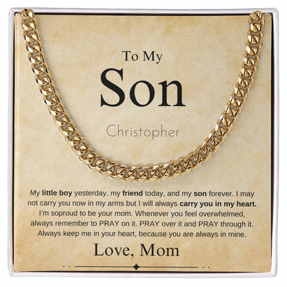 Personalized "To My Son"  From Mom | Cuban Chain