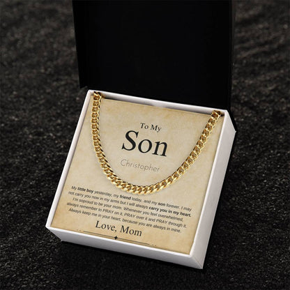 Personalized "To My Son"  From Mom | Cuban Chain